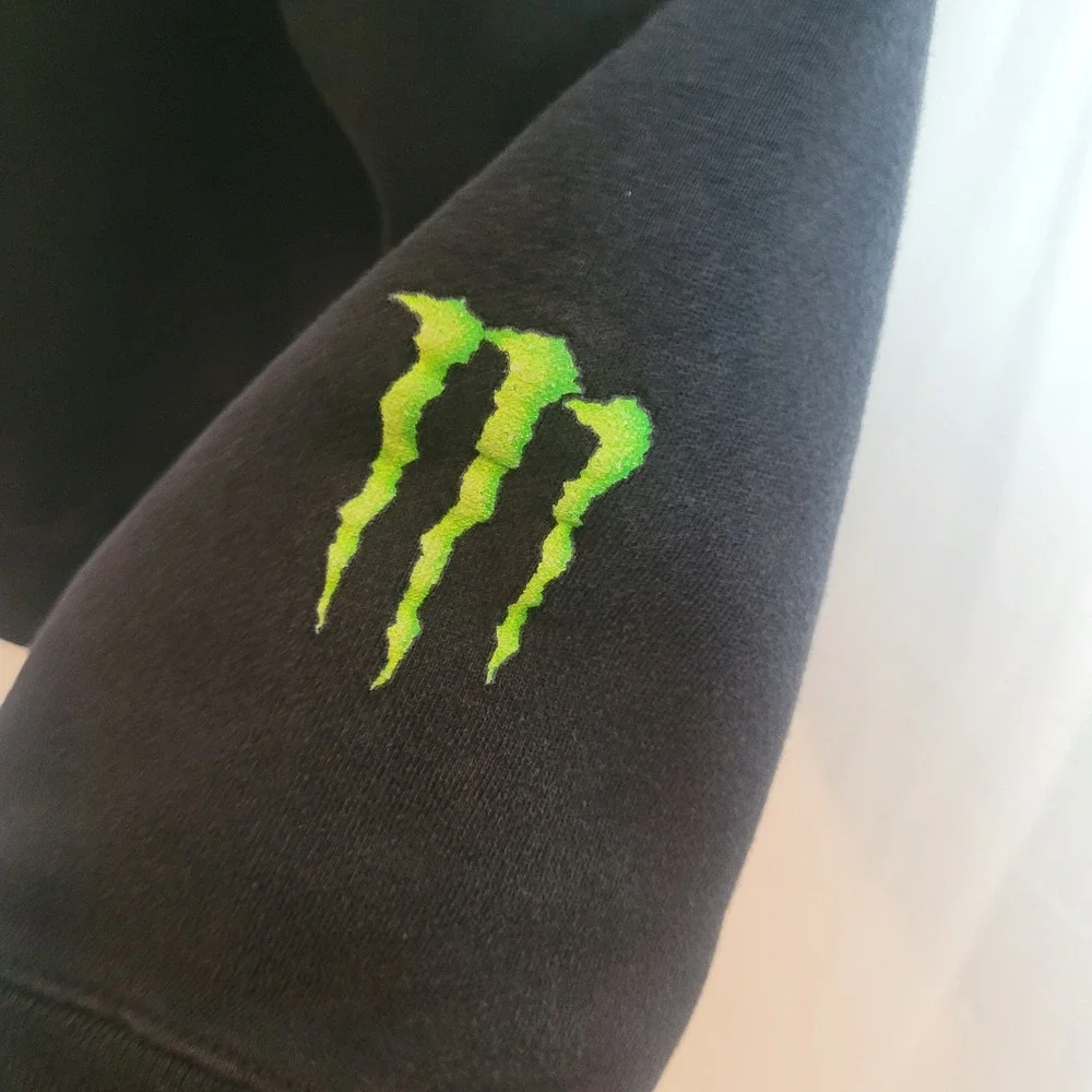 Monster Energy Pro Circuit Kawasaki Hoodie Mens Medium Black Racing Pullover Y2K